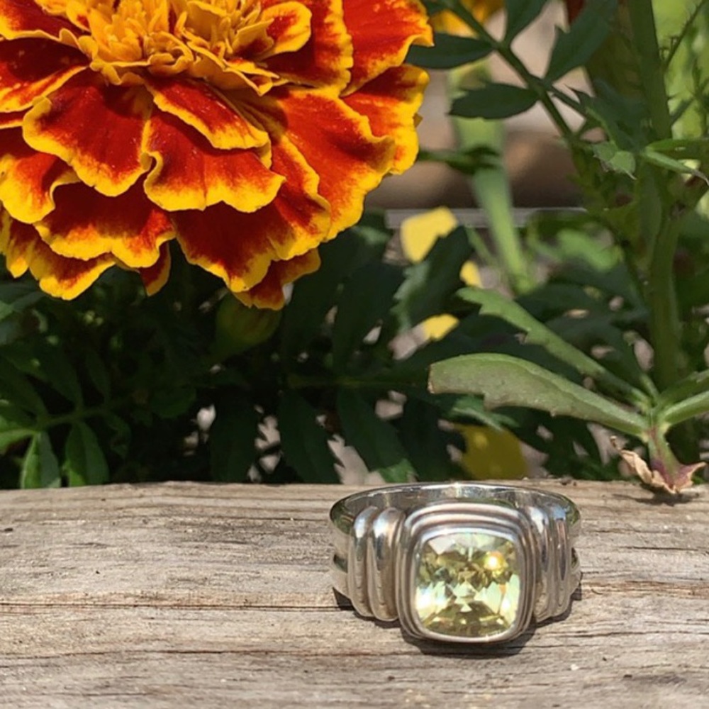 Sterling silver and Citrine ring size 8